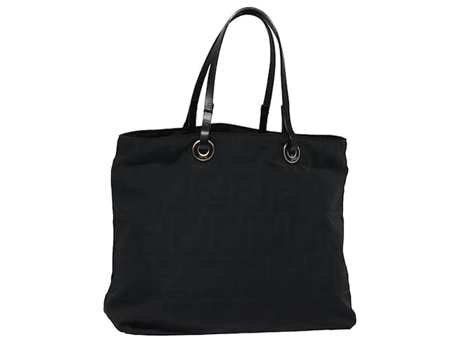 Sac à main en toile Zucca FENDI noir Auth ac3041  ref.1447309