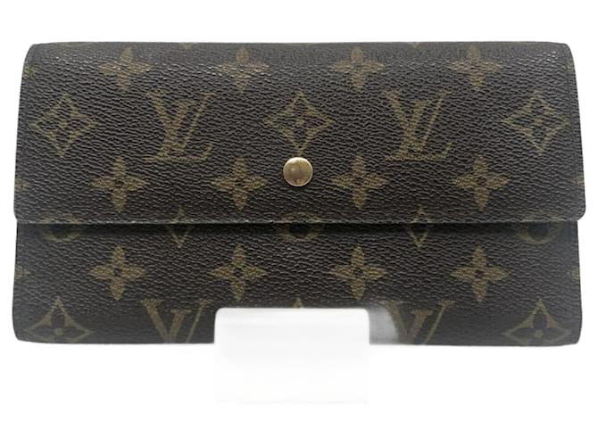 Portefeuille International Monogram Louis Vuitton Cuir vernis Marron  ref.1447359