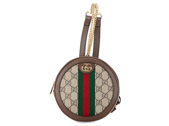 Gucci GG Supreme Ophidia Tasche - Beige Braun Leder Kunststoff  ref.1447392