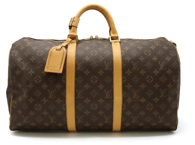 Sac Boston Keepall 50 Monogram Louis Vuitton Cuir vernis  ref.1447408