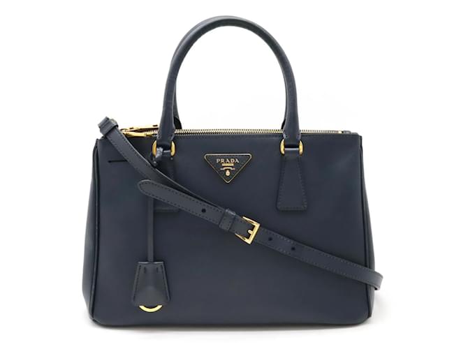 Prada Saffiano Lux Galleria Handbag in Navy Blue Leather  ref.1447445