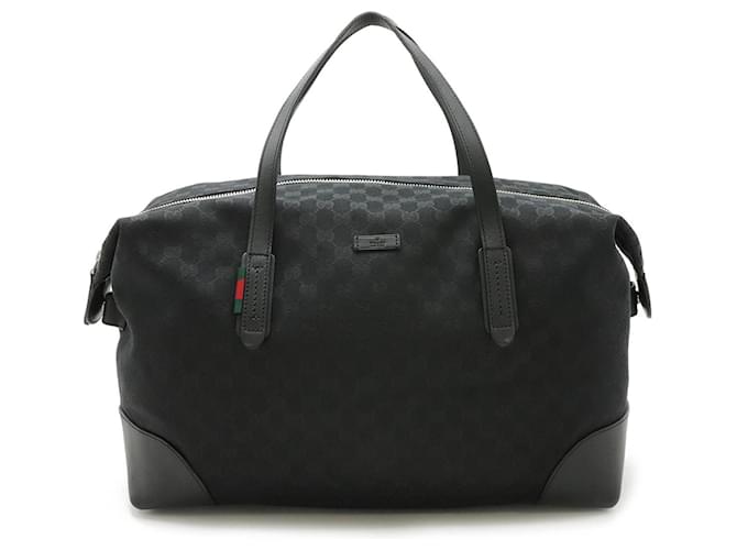 Bolsa de viaje Gucci GG Canvas - Negra Negro Cuero Lienzo  ref.1447450