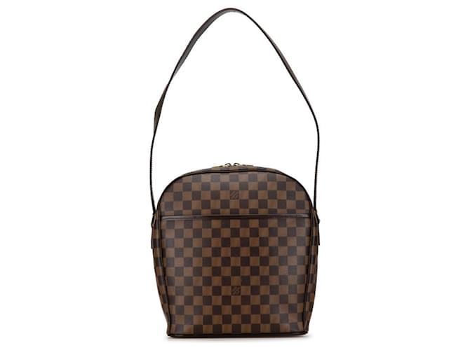 Louis Vuitton Damier Ipanema GM Shoulder Bag Brown Leather Plastic  ref.1447480