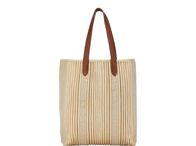 Hermès Borsa Tote Hermes Calicut in tela beige e pelle  ref.1447484