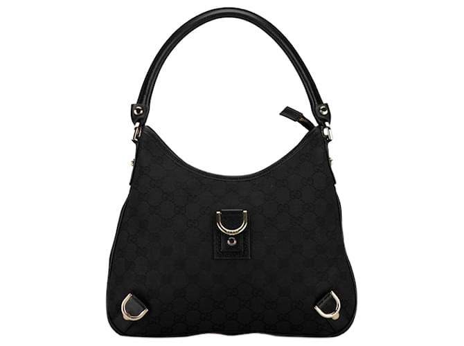 Sac à main Gucci GG Canvas Abby - Cuir noir Toile  ref.1447486