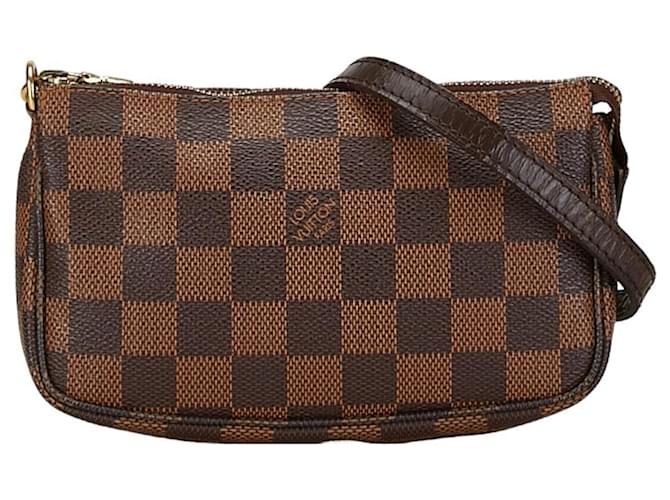 Pochette Accessorio Damier Louis Vuitton Marrone Pelle Plastica  ref.1447487