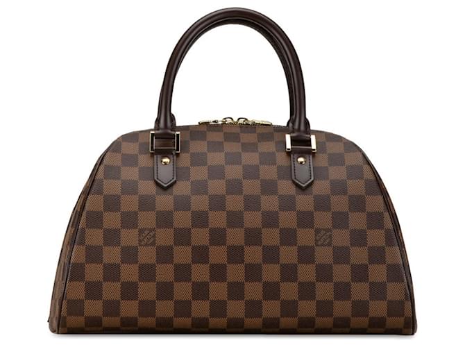 Sac à main Louis Vuitton Damier Rivera MM - Cuir PVC marron Plastique Damier ebène  ref.1447577