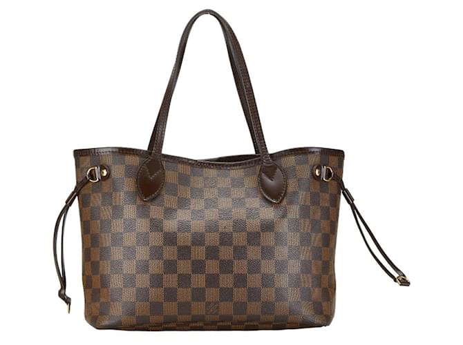 Sac à main tote Louis Vuitton Damier Neverfull PM Cuir Plastique Marron Damier ebène  ref.1447578