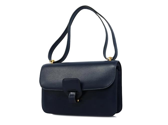 Hermès Hermes Shoulder Bag Dolly in Navy Box Calf Leather Navy blue Pony-style calfskin  ref.1447641