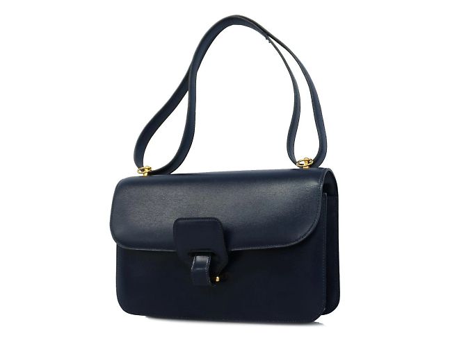 Hermès Borsa a spalla Hermes Dolly in pelle box navy Blu navy
