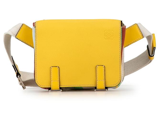 Loewe Anagram Military Waist Bag - Yellow Multicolor Multiple colors Leather Cloth  ref.1447724