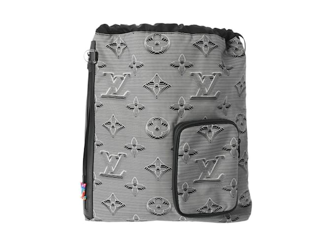 Louis Vuitton Monogram 3D Drawstring Backpack in Gray Brown Nylon ref.1447739 Joli Closet