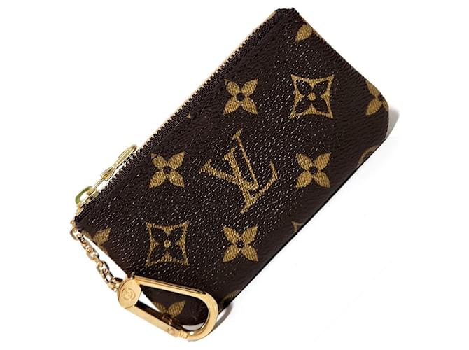 Louis Vuitton Monogram Coin Purse - Brown Canvas Patent leather Cloth  ref.1447809