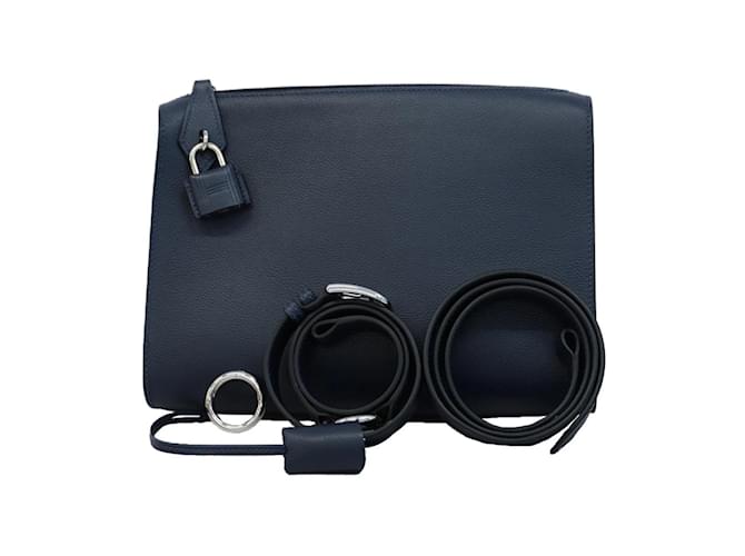 Hermès Hermes Bolitre B Stamp Handbag in Blue Nuit  ref.1447857