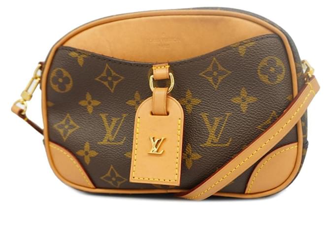 Sac à épaule MINI Deauville Monogram Louis Vuitton pour femmes Cuir vernis Marron  ref.1447888