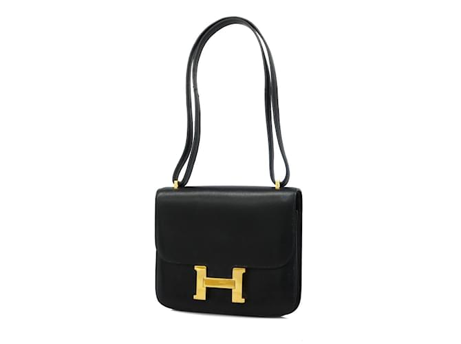 Hermès Hermes Constance 18 Shoulder Bag in Black Box Calf Leather Pony-style calfskin  ref.1447899