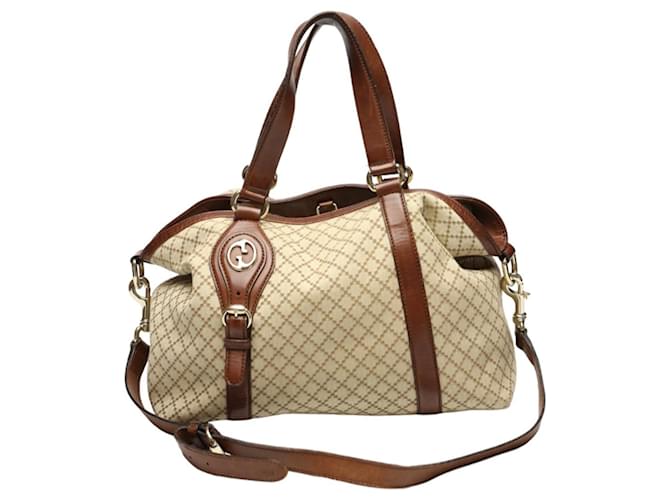 Borsa tote in tela marrone Gucci - Condizioni usate  ref.1447939