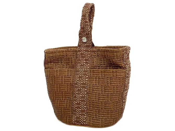 Hermès Hermes Saxo PM Brown Straw Handbag for Women  ref.1448001