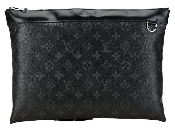 Louis Vuitton Monogram Eclipse Clutch Bag Black