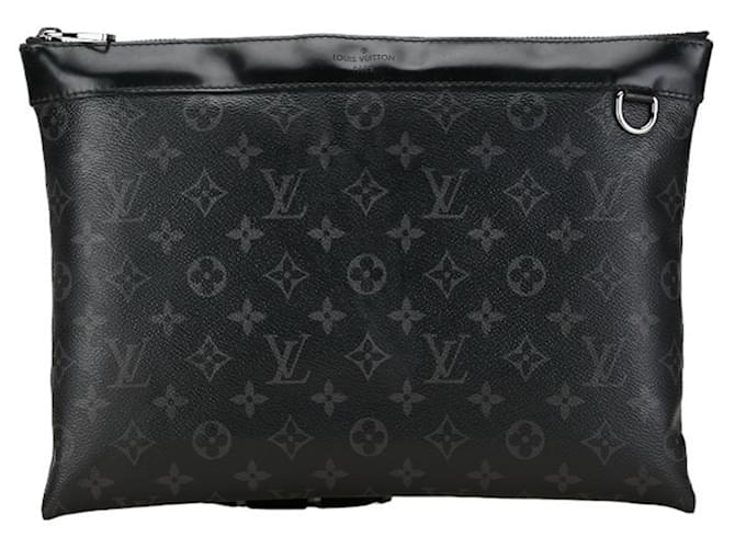 Bolsa Clutch Louis Vuitton Monogram Eclipse Preto Lona  ref.1448100