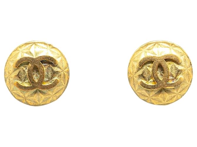 Boucles d'oreilles clips en plaqué or Chanel Coco Mark Doré  ref.1448203