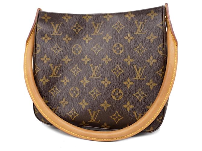 Borsa a Spalla Louis Vuitton Monogram Looping MM Marrone Pelle verniciata  ref.1448236