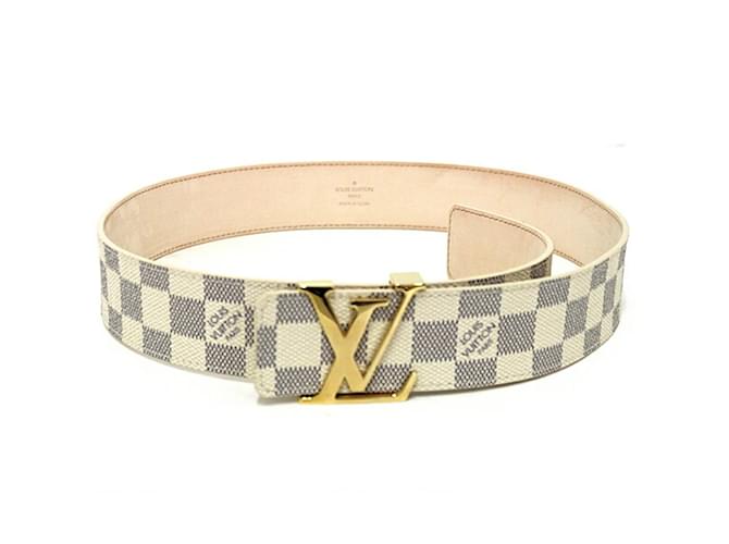 Louis Vuitton Damier Azur Canvas Ring Belt White  ref.1448245