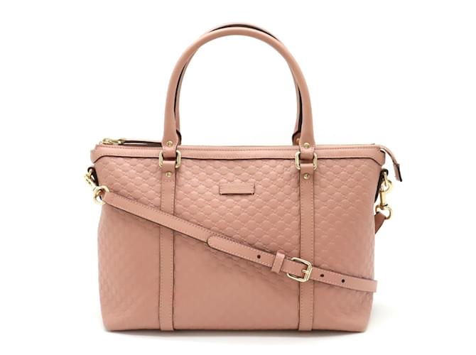 GUCCI Micro Guccissima Tote Bag Pink Leder  ref.1448326