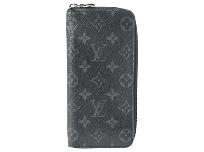 Zippy Louis Vuitton Monogram Eclipse Long Wallet Brown Black Cloth  ref.1448336