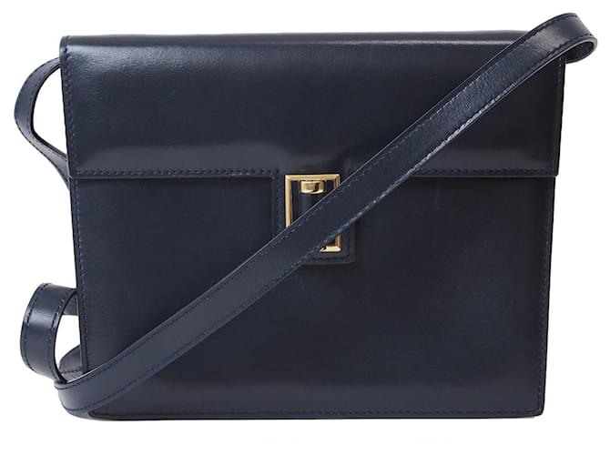 Gucci Old Navy Leather Shoulder Bag Navy blue ref.1448430