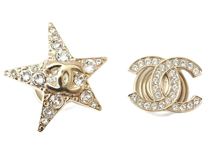 Pinza para el cabello con strass dorado Chanel