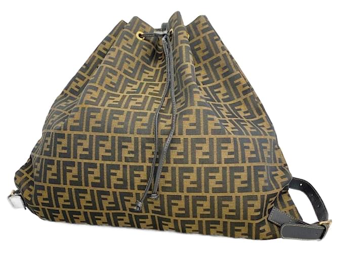 Fendi Zucca Khaki Nylon Canvas Backpack Cloth  ref.1448509