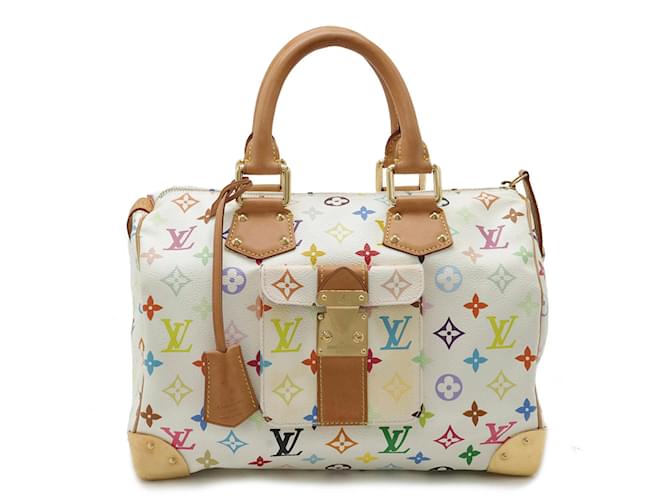 Bolso Speedy 30 Monograma Multicolor de Louis Vuitton Blanco Plástico  ref.1448514