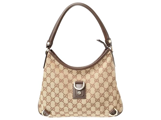 Gucci GG Canvas Abby Shoulder Bag Brown Beige Leather Cloth  ref.1448678