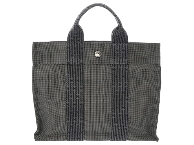 Hermès Bolsa tote de lona cinza para mulheres Hermes Air Line PM Marrom  ref.1448718