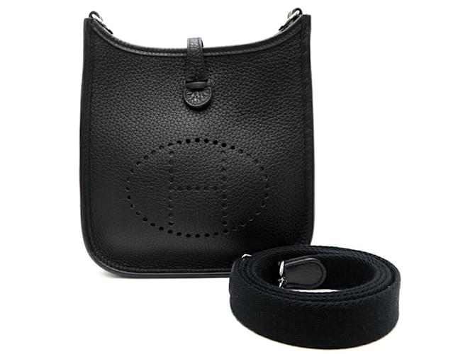 Hermès Bolso de hombro para mujer Hermes Evelyne TPM Negro Cuero  ref.1448791