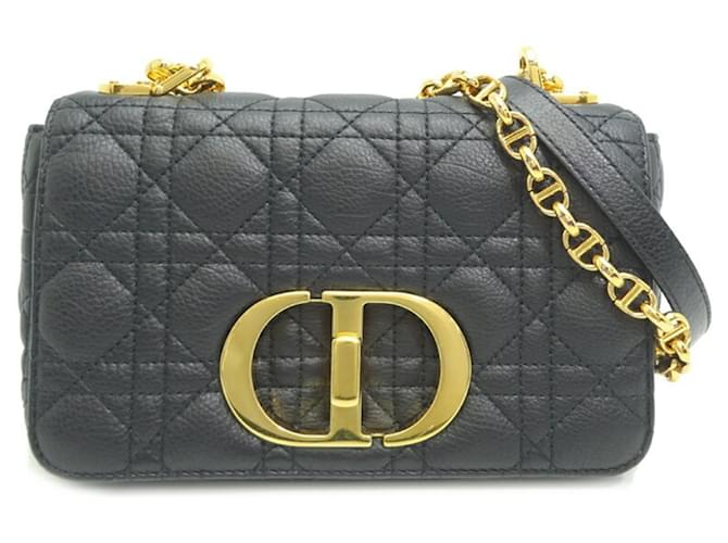 Sac à main Christian Dior Cannage Caro Small Cuir Noir  ref.1448800