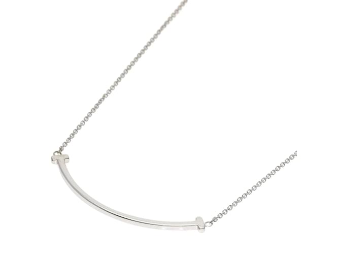 Tiffany & Co Collier Tiffany T Smile Small en or blanc 18K  ref.1449019