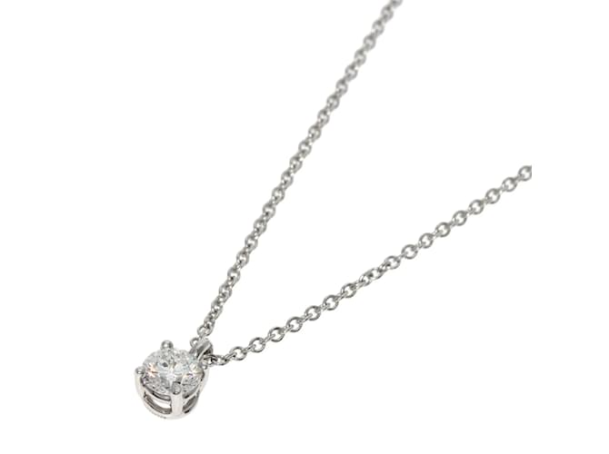 Tiffany & Co Tiffany Solitär-Diamant-Halskette aus Platin  ref.1449031