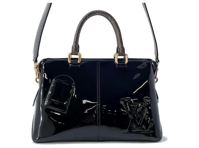 Bolso de mano de cuero patentado Louis Vuitton Negro Charol  ref.1449049