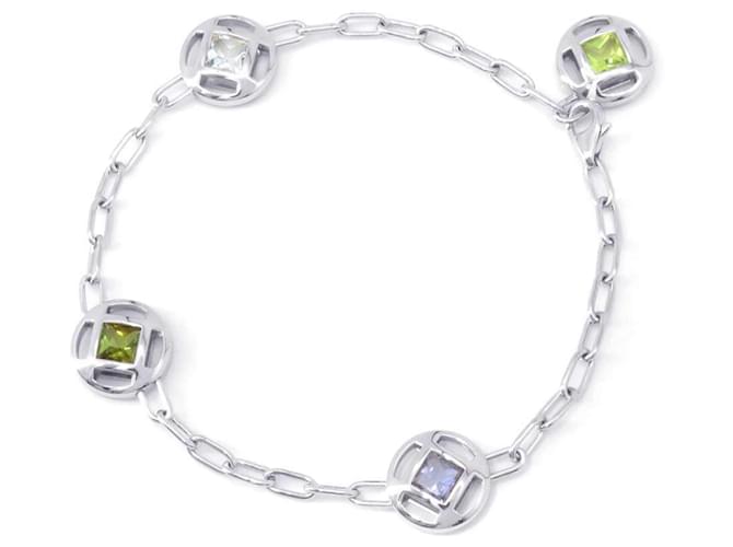 Cartier Charm Bracelet in White Gold with Aquamarine and Peridot  ref.1449056