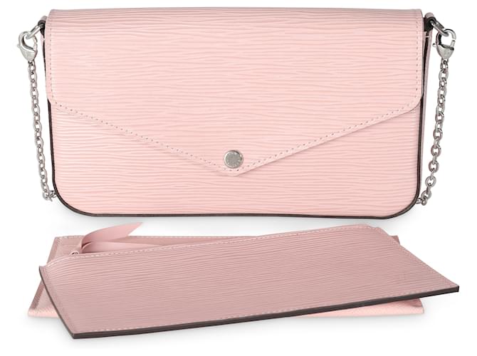 Pochette Felicie Epi Rose Ballerine Louis Vuitton Rosa Cuero  ref.1449377