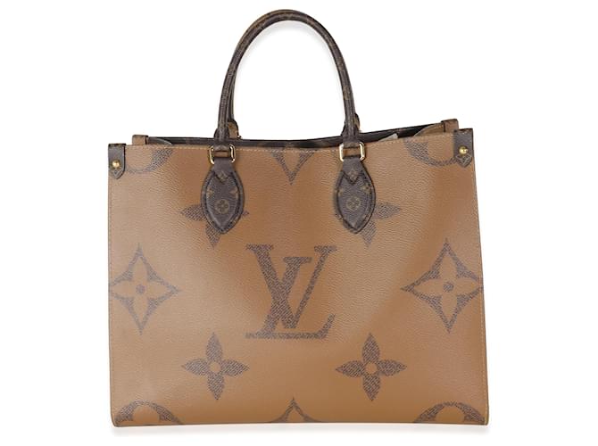 Louis Vuitton Monograma Reverso Gigante Canvas Onthego MM Marrom Lona  ref.1449432