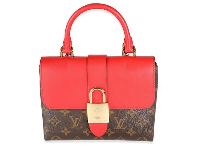 Louis Vuitton Coquelicot Monogram Canvas Locky BB Castaño Roja Cuero Lienzo  ref.1449439