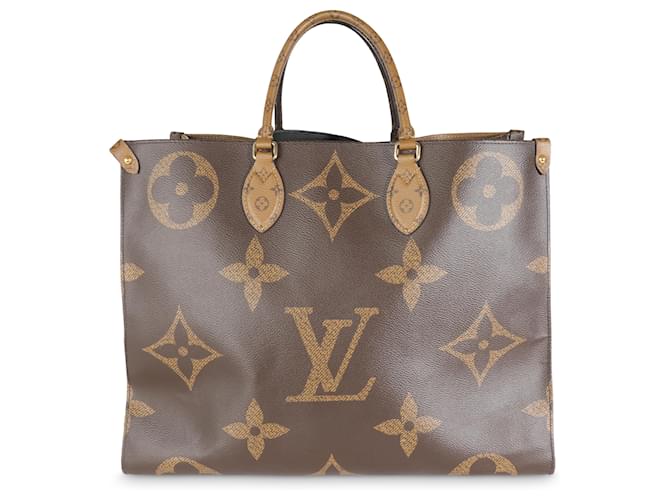 Louis Vuitton Reverse Monogram Canvas Onthego GM Brown Cloth  ref.1449443