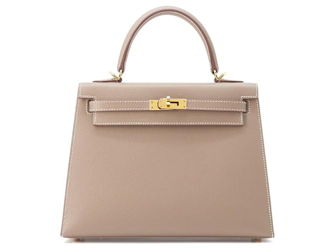 Hermès Kelly 25 Marrom Couro  ref.1449503