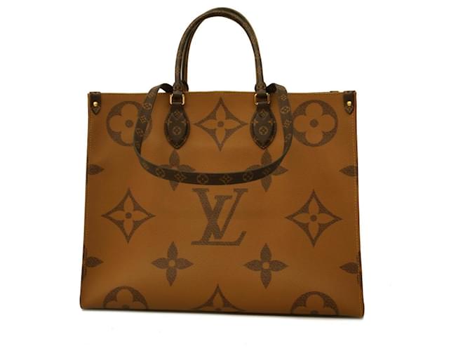 Louis Vuitton Onthego GM Marrone Tela  ref.1449505