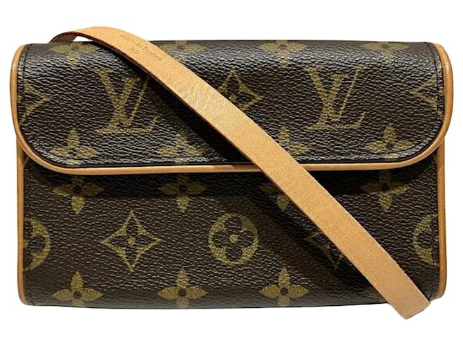 Louis Vuitton Pochette florentine Brown Cloth  ref.1449630