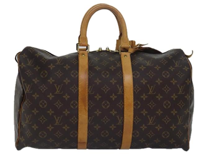 Louis Vuitton Keepall 45 Castaño Lienzo  ref.1449641