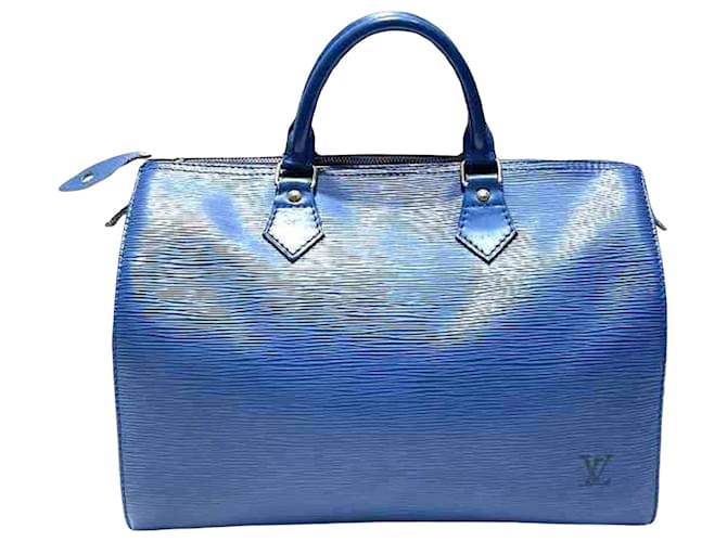 Louis Vuitton Speedy 30 Blu Pelle  ref.1449674